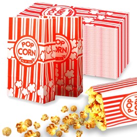 Pack of 100 Small Popcorn Bags, Popcorn Bags, Popcorn Box, Popcorn Bags, Popcorn Bags, Small Popcorn Cups, Popcorn Boxes, Red & White Striped Popcorn Bags