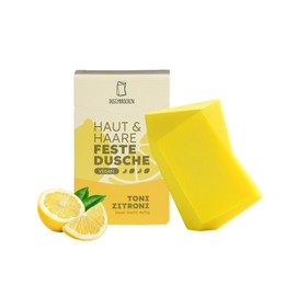 Duschbrocken 2in1 Festes Shampoo & Duschgel - 1x Toni Zitroni - Erfrischender Duft - Feuchtigkeitsspendend - Natürlich, Vegan - 126g