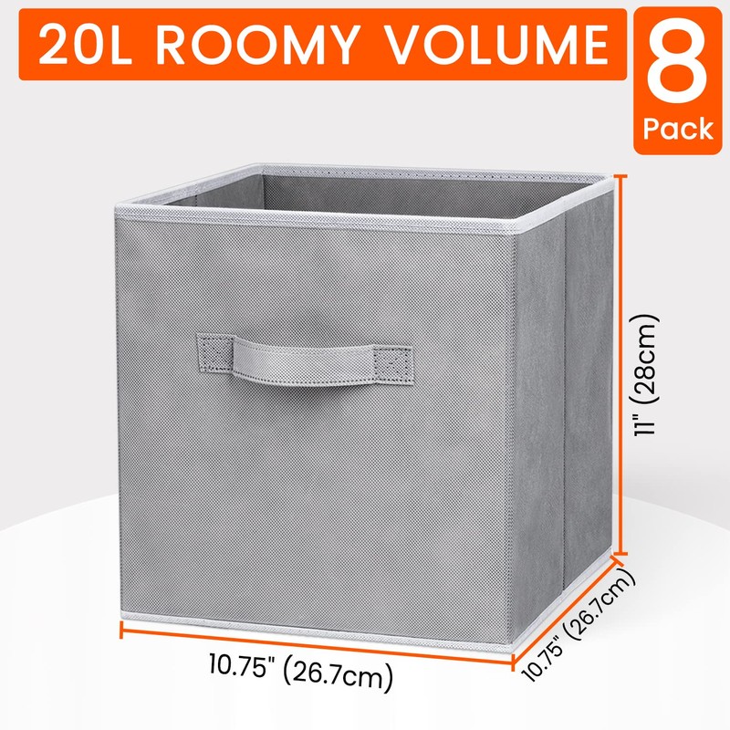 Criusia Storage Cubes - 11 Inch Heavy Duty Fabric Storage
