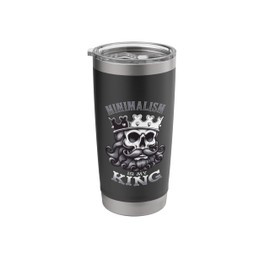 Minimalism Is My King Skull Simplistic Declutter Beard Stainless Steel Insulated Tumbler