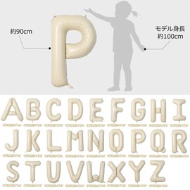 Lausatek Alphabet Letter Balloons, P, English, Letters, 40 Inches, Large Combination, Birthday, Birthday, Decoration, Events, Anniversaries, Parties, Approx. 35.4 inches (90 cm), Dull White