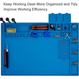 HPFIX Large Heat Resistant Silicone Soldering Mat With Magnetic Notches And Ruler