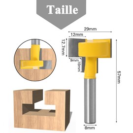 Mesee T-Track Router Bit for Router with Groove 8mm Shank Tungsten Carbide for Wood Cutting