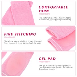 Healifty Heel Socks 2 Pairs Elbow Gel Cover Moisturizing Elbow Sleeves Exfoliating Soften Dry Cracked Skin Arm Guard Cracked Heel Socks