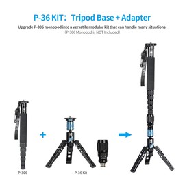 SIRUI P-36 Kit, Aluminum Tripod Base and Adapter, SIRUI Monopod Support with Quick Release, Foldable Feet, Vertical Notch (Tripod Base and Adapter only)