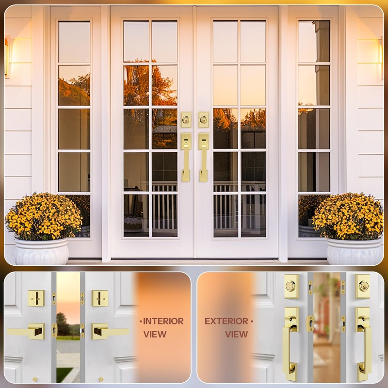 LOQRON Double Front Door Lock Set, Keyed Entry Front Door