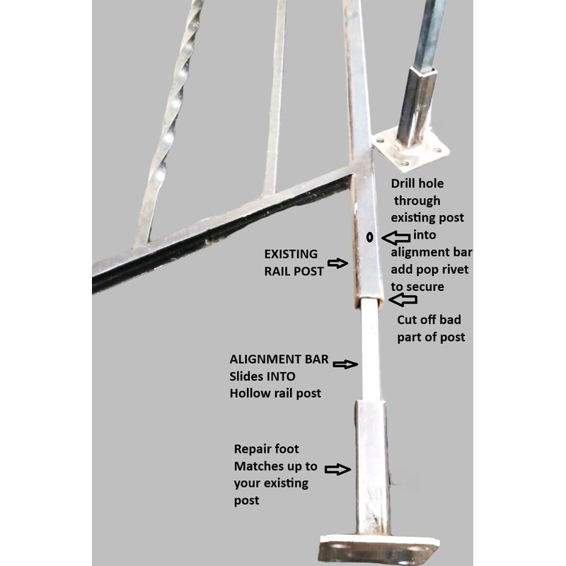 ANVIL Rail Banister Repair mounting Base- No Welding Needed Repairs