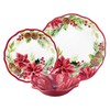 UPware 12 Piece Poinsettias Melamine Dinnerware Sets, Outdoor Dishes Set,