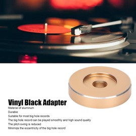 Adaptador de 45 RPM, Cúpula de Tocadiscos de Vinilo Adaptador de 45 Velocidades Y Plato Giratorio, Adaptador de Plato Giratorio de Grabación Hoja de Conversión de Orificio Grande Adaptador de(oro)