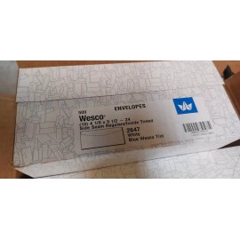 Wesco Box of 500 Wesco 2647 No. 10 White Side Seam Envelopes Blue Inside Security Tint