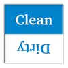 Clean Dirty Dishwasher Magnet Sign Indicator - Plain Blue Simple Elegant Design