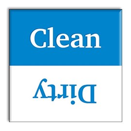 Clean Dirty Dishwasher Magnet Sign Indicator - Plain Blue Simple Elegant Design