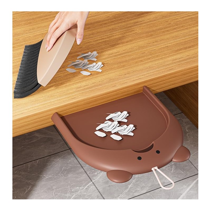 Losuya Mini Cartoon Dustpan and Brush Set Portable Cleaning Brushes