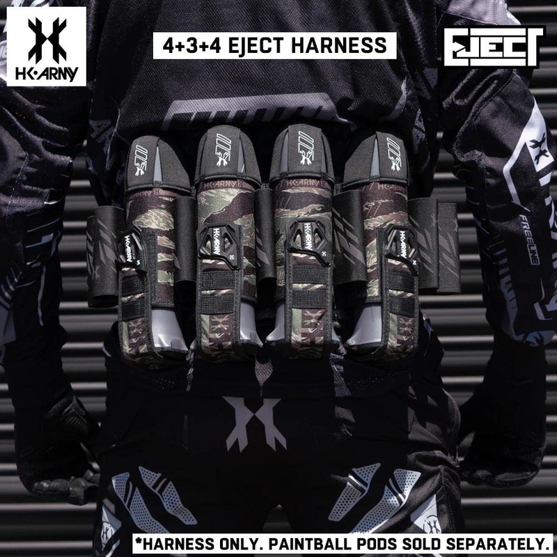 HK Army 4+3 Eject Paintball Harness Pod Pack - Tigerstripe