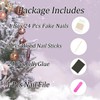 24Pcs Christmas Short Press on Nails Square Fake Nails Snowflake