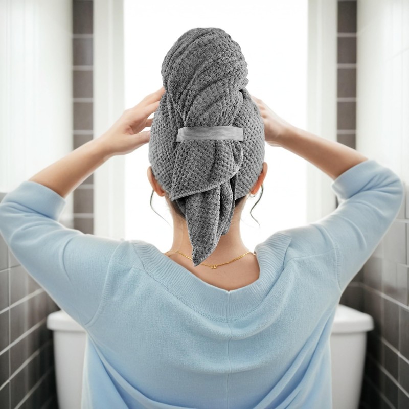 Microfiber Hair Towel Wrap for Women - Fast Drying Turban