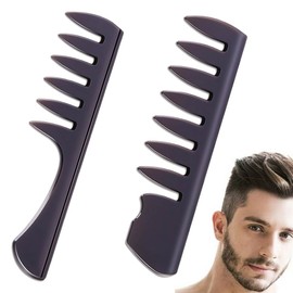 2 Pcs Hair Comb Wide Tooth Comb Fantail Comb Men Styling Comb Great for Afro Wet or Curly Hair Thick Oil Hair
