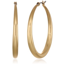 Napier Women's Gold Large Tubular Hoop Earrings