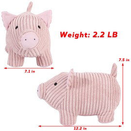 SANFERGE Cute Decorative Door Stopper for Home and Office Floor Door Stops, Fabric Animal Weighted Heavy Wall Protectors, Pink Pig