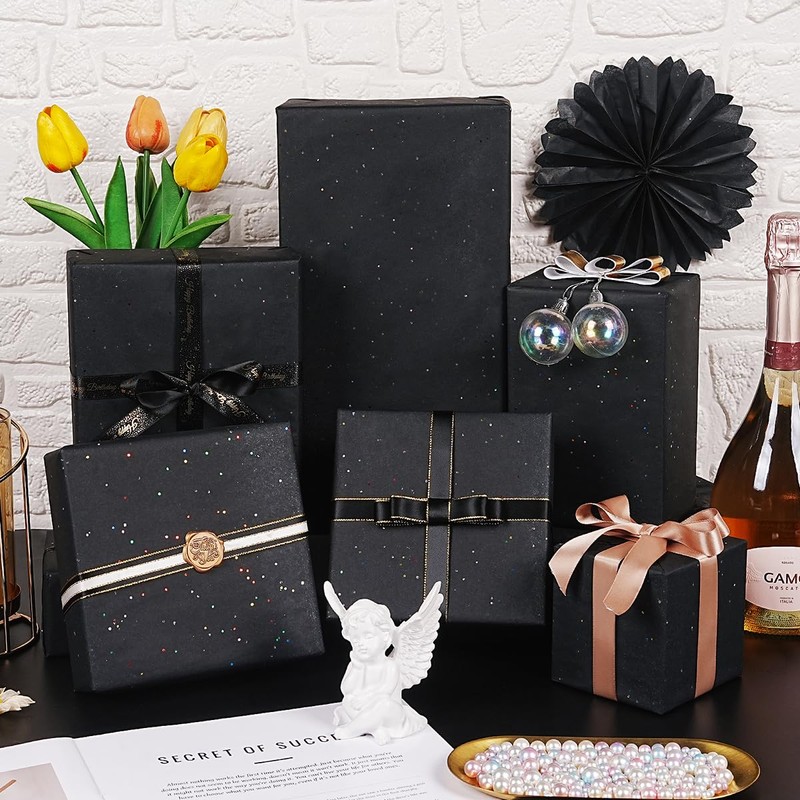 Black Glitter Tissue Paper for Gift Bags, 60 Sheets 14