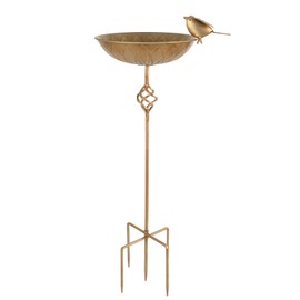 Bird Bath for Outside, Metal Birds Bath Bowl for Outdoors, 27.6" H Bird Feeder & Water Feeders with 5 Prongs Base Stake, Vintage Free Standing Garden Patio Lawn Yard Farmhoue Decor