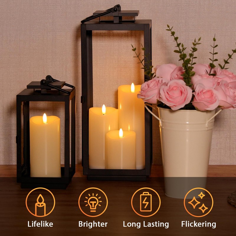 Outdoor Flameless Candles with Remote Timer - Waterproof Realistic Flickering