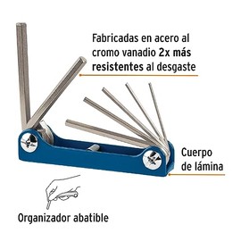Truper ALL-7M, Juego de 7 llaves Allen, tipo navaja, milimétricas