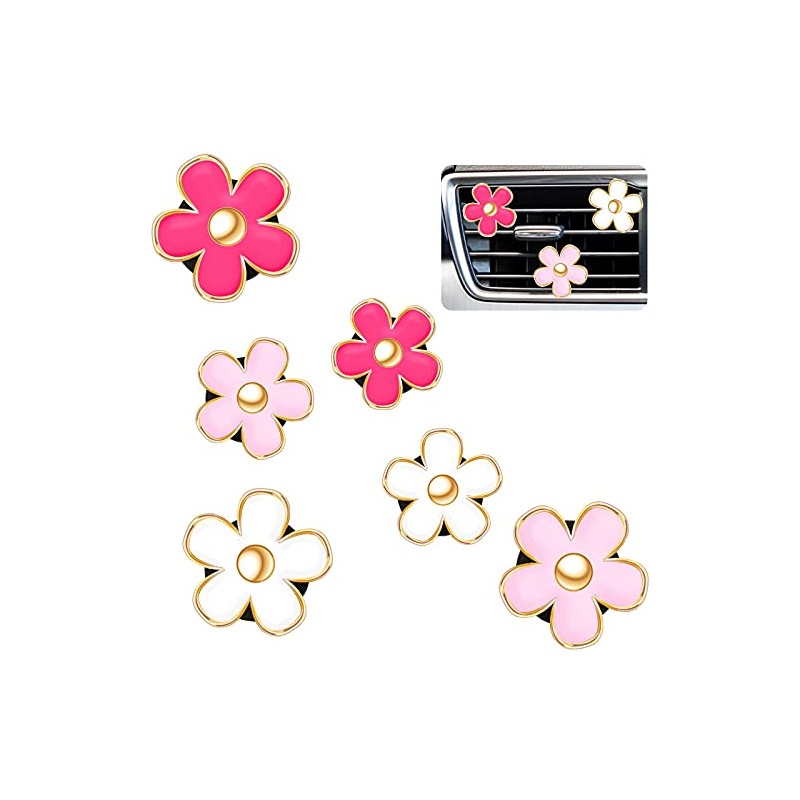 Frienda 6 Pcs Daisy Flower Car Air Freshener Clips