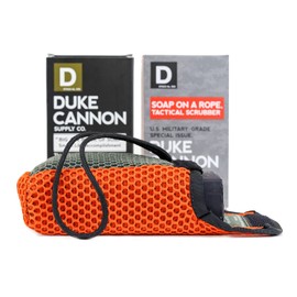 Duke Cannon Supply Co. - Mens Soap On A Rope Tactical Scrubber Soap Bundle (2 Piece Set) Includes Tactical Body Scrubber and Smells Like Accomplishment (Bergamot and Black Pepper) Bar Soap