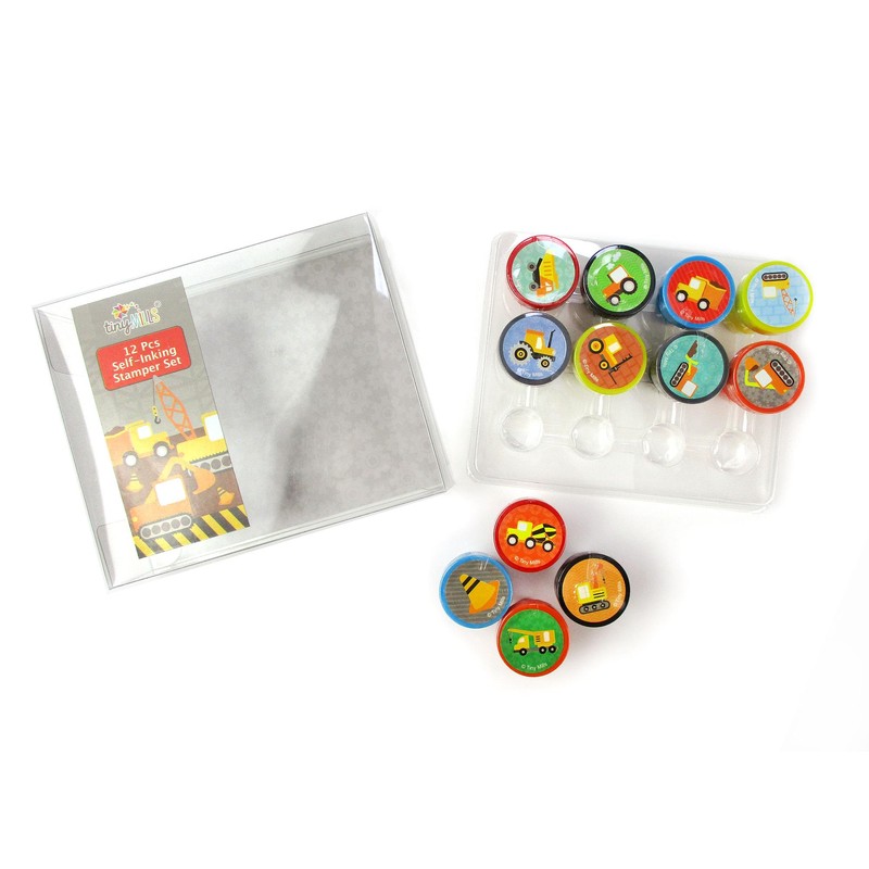TINYMILLS 12 Pcs Construction Stamp Kit for Kids