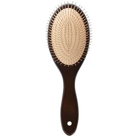 Wooden Paddle Brush Metal Bristle Hair Brush for Women and Men, Anti-frizz Detangling Brush Comb for Curly Straight Fine Wet Dry Hair, Massage Scalp, Reduce Static