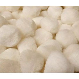 Conso 25 pcs 1-1/2 Inch White Large Pom Poms Craft Acrylic Vintage Conso Made in USA