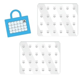 JIMIGUGU Pain Bag Sheets, Set of 2, Small, Pushing Goods, Pain Bag Decorations, Can Badge Plates, Compatible with 2.1 - 2.3 inches (54 - 58 mm), Holds 24 Pieces, 10.5 x 7.9 inches (268 x 200 mm)