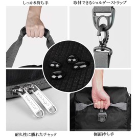 WANDF Foldable Boston Bag, Travel Bag, 5.3 gal (20 L), 10.6 gal (40 L), 15.9 gal ( 60 L), 21.1 gal ( 80 L), 26.4 gal (100 L), 31.7 gal (120 L), Large Capacity, Waterproof, Nylon, Sling Bag, Tote Bag, black 80 liter,