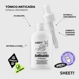 SHEET - Tónico anticaída capilar Estimula crecimiento detiene la caída y aumenta densidad y grosor - 60 ml
