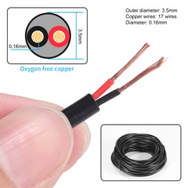 22 Gauge 2 Conductor Electrical Wire 22AWG Electrical Wire Stranded PVC Cord Oxygen-free copper Cable 32.8FT/10M Flexible Low Voltage LED Cable for LED Strips Lamps Lighting Automotive(22/2AWG-32.8FT)