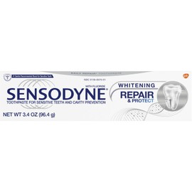 Sensodyne Repair and Protect Whitening Toothpaste, Toothpaste for Sensitive Teeth and Cavity Prevention, 3.4 oz