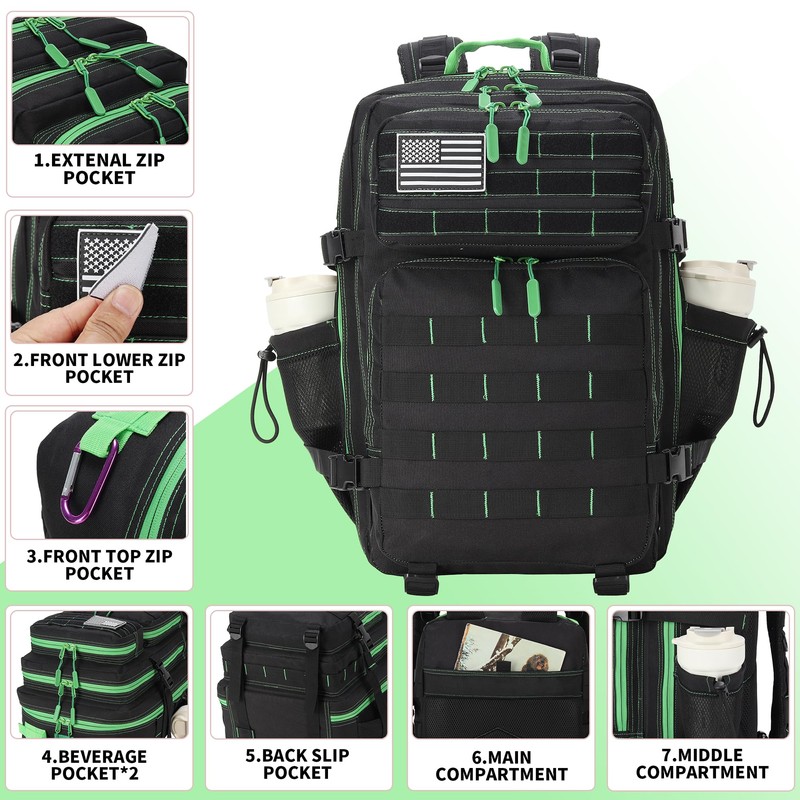 HongXingHai 9L Tactical Assault Backpack - Mini Fitness Hiking Backpack,