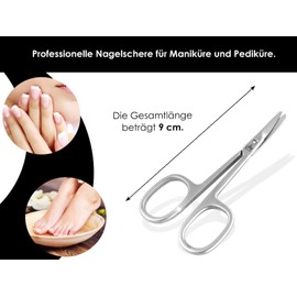 Nagelschere Hautschere Extra Scharf und Extra Fein Nagelhautschere Fußnagelschere aus Edelstahl Rostfrei Maniküre Pediküre Schere für Damen und Herren (Nagelschere, Abgerundet)