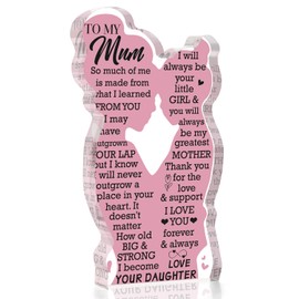 Blumuze Mum Gifts, Acrylic Plaque Gifts for Mum, Mum Birthday Gifts from Daughter, Mother and Daughter gifts,Christmas Mothers Day Anniversary Wedding Gifts for Mum, Presents for Mum Mummy