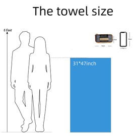 Ofrdncy Gym Towel, Nano Technology -Fast Drying Microfiber Towel, Quick Dry Ultra Soft Compact Sport Towel for Swimming Travel Hiking Yoga Sports Backpack(Blue,47 * 31inch)