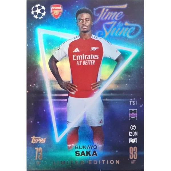 Match Attax 2024 2025 Bukayo Saka Limited Edition Time to