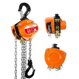 TKK 1/2 Ton Chain Hoist - 1100lbs Capacity, 10FT Manual Hand Chain Block with Heavy-Duty Hooks and Industrial-Grade Structures for Garages, Warehouses, Automotive, and Machinery Lifting