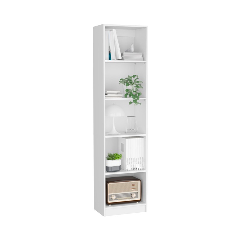 FocusOnHome Bookcase Compact Bookshelf with Multiple Shelves, White