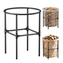 Tuohours Heavy-Duty Garden Trash Bag Holder – 30-55 Gallon Outdoor Yard Waste Bag Stand Metal Frame Lawn Leaf Bag Holders with Adjustable Feet, Detachable Legs for Leaves, Yard Waste, Camping (L)