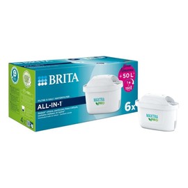 BRITA Maxtra Pro All-in-1 Filter Cartridges Pack of 6 - Reduces Limescale, Chlorine, Certain Impurities and Certain Metals