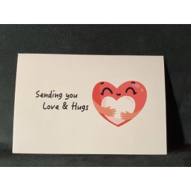 Unbranded Thinking of You Encouragement Greeting Card Sweet Heart Sending Love and Hugs