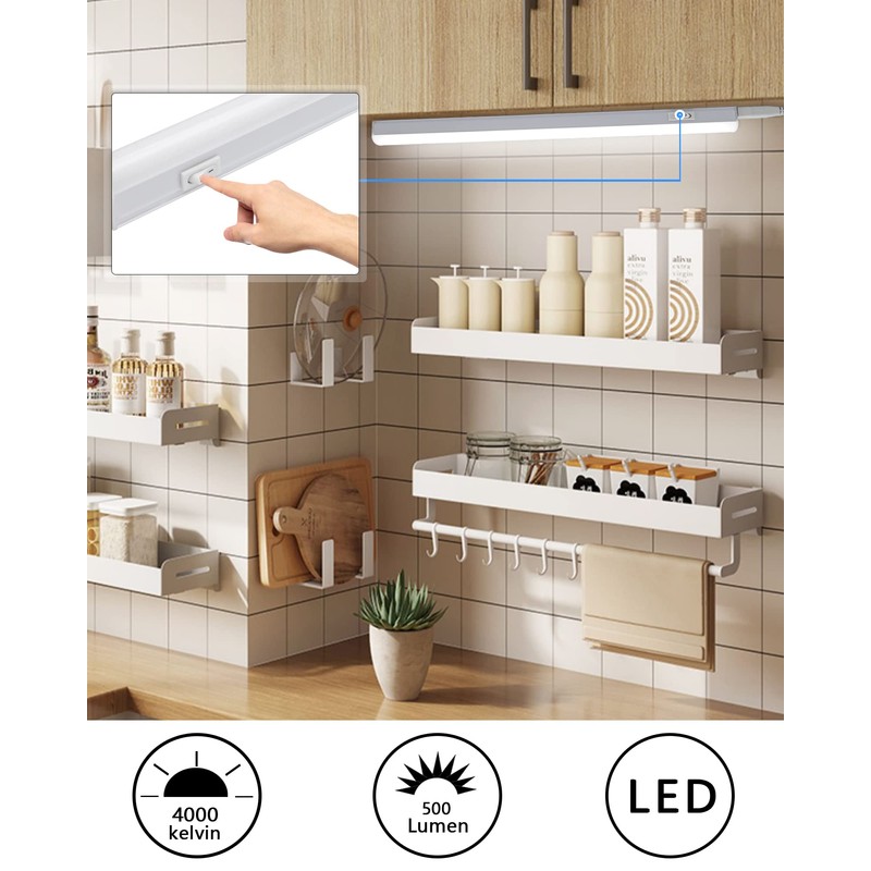 BOYIR Under-Unit Light Kitchen LED Kitchen Lamp with Switch 5