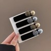 Autumn Winter Black Velvet Mini Claw Clip / Chic Hair Pin One Size / Silver Pair 20ea