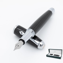 Monteverde Super Mega Carbon Fiber/chrome trim Fountain Pen - Omniflex